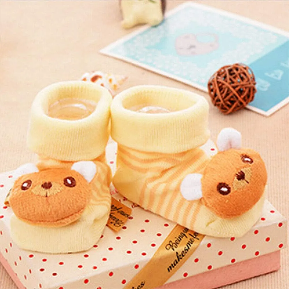 Magik 6 Pack Cute 3D Cartoon Anti-Skid Baby Booties Sock Slipper Shoes