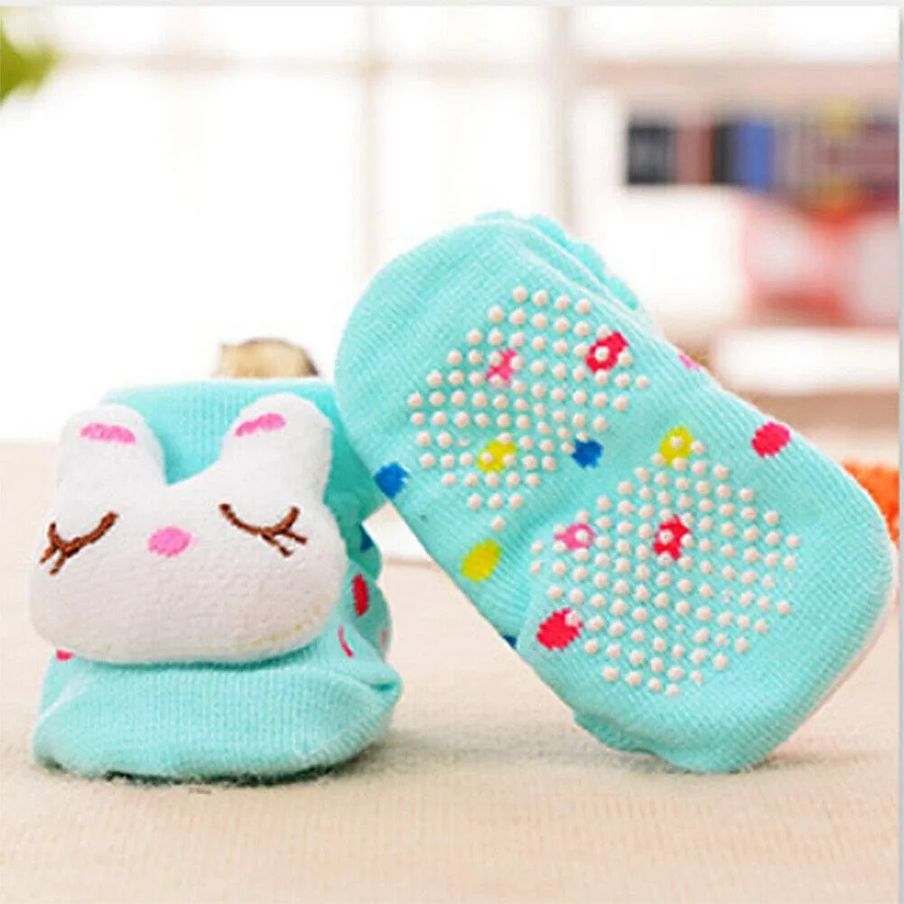 Magik 6 Pack Cute 3D Cartoon Anti-Skid Baby Booties Sock Slipper Shoes