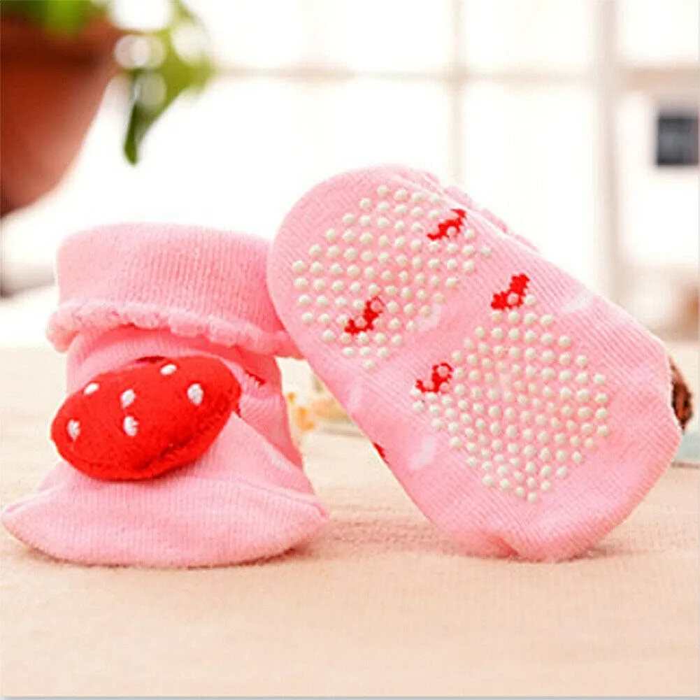 Magik 6 Pack Cute 3D Cartoon Anti-Skid Baby Booties Sock Slipper Shoes