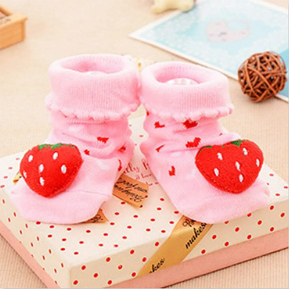 Magik 6 Pack Cute 3D Cartoon Anti-Skid Baby Booties Sock Slipper Shoes