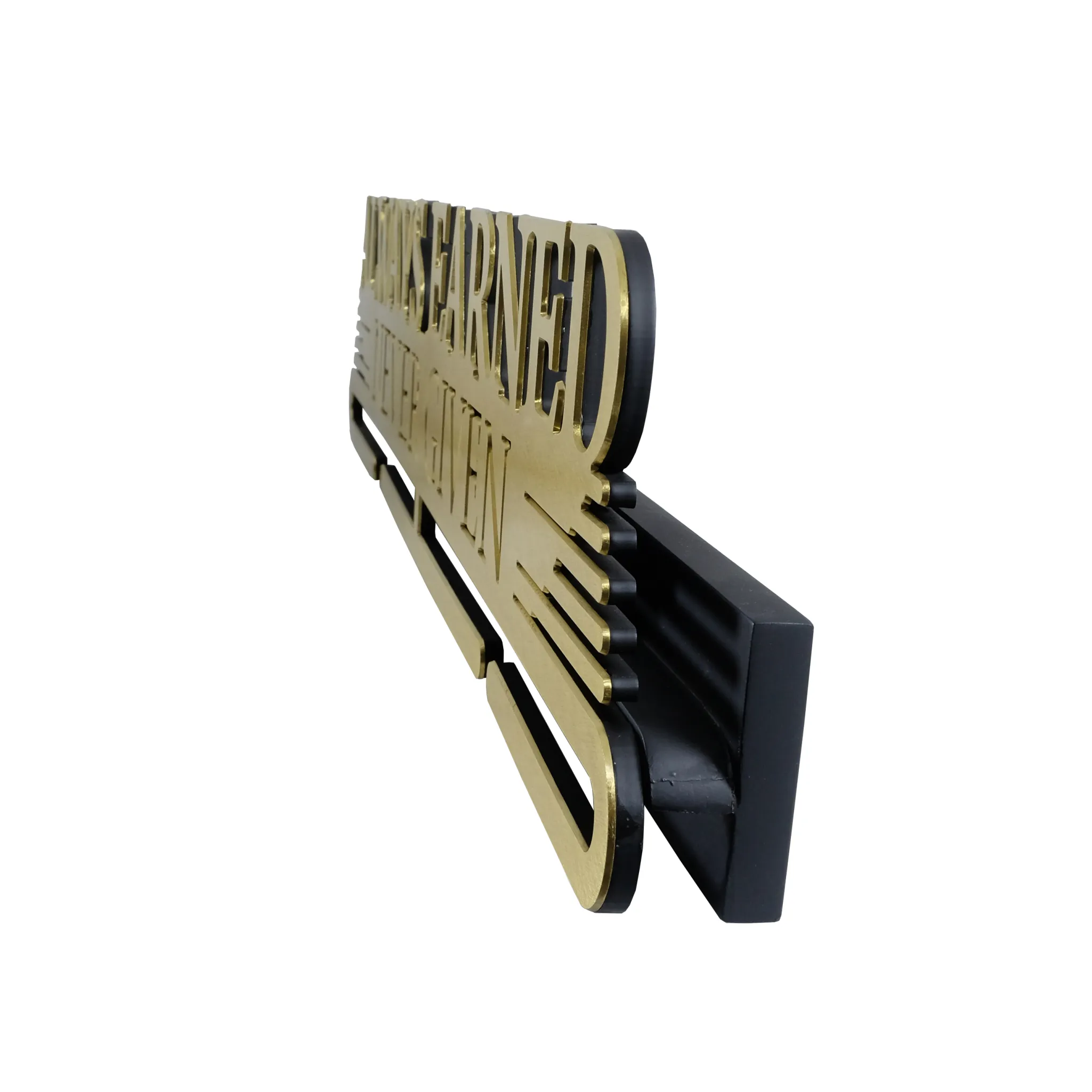 Medal Holder- Always Earned, never give 2-Lines Medal Hanger