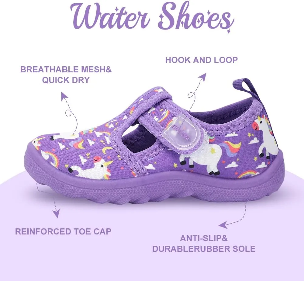 nerteo Boys Girls Cute Aquatic Water Shoes & Beach, Swim, Pool, Water Park & Toddler/Little Kid