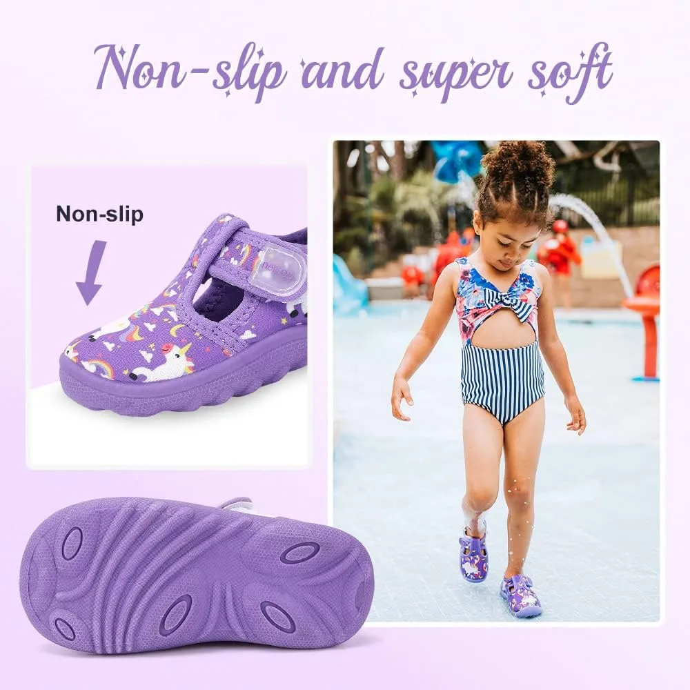 nerteo Boys Girls Cute Aquatic Water Shoes & Beach, Swim, Pool, Water Park & Toddler/Little Kid
