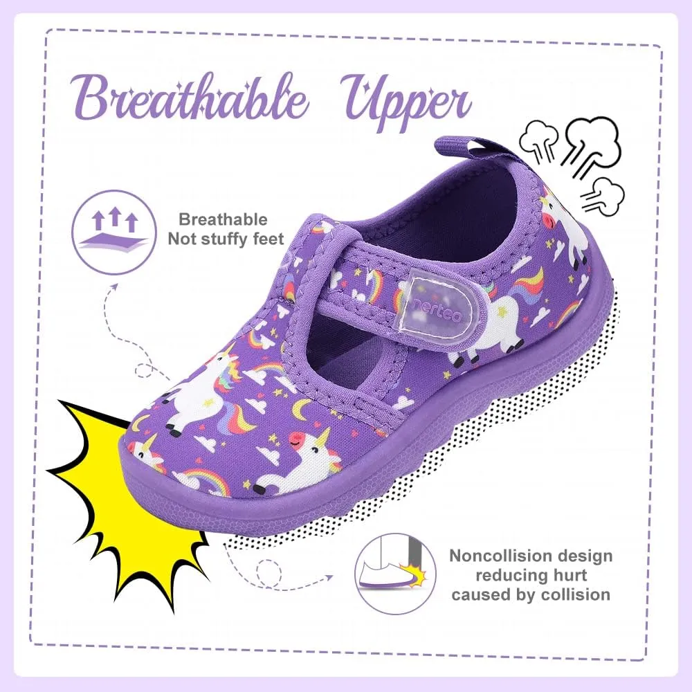 nerteo Boys Girls Cute Aquatic Water Shoes & Beach, Swim, Pool, Water Park & Toddler/Little Kid
