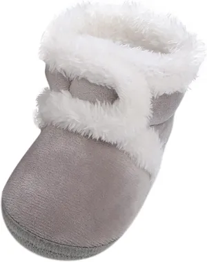 Newborn Baby Cozy Fleece Booties with Grippers Winter Slippers Socks Soft Sole Stay On Infant First Walker Shoes