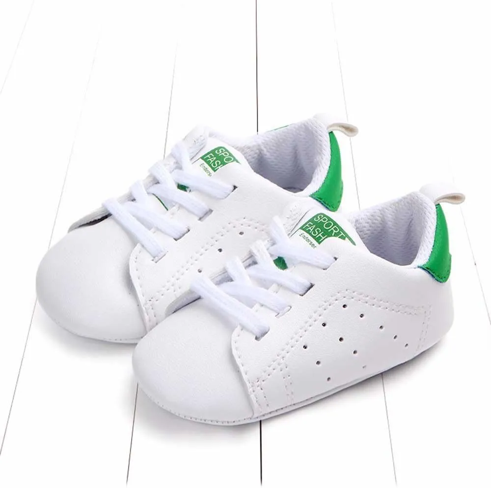 Newborn Baby Toddler Solid Star Letter Print Anti-slip Soft Sole Casual Shoes