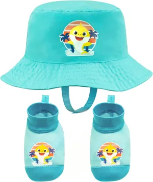 Nickelodeon Baby Shark Hat and Swim Booties Shoes Set - UPF 50  Sun Protection - 0-12 Months