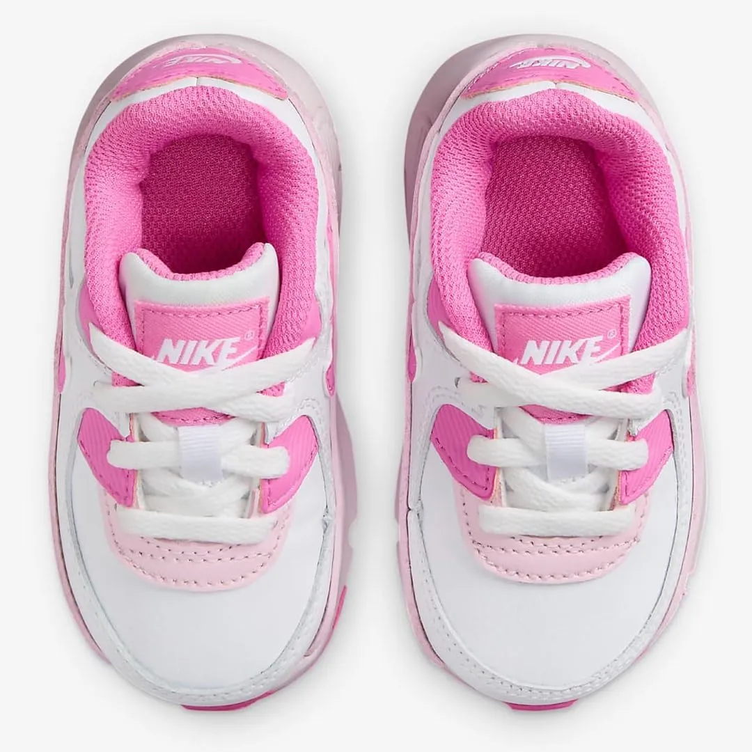 Nike Air Max 90 LTR Baby/Toddler Shoes (FZ3557-100, White/Pink Foam/Playful Pink)