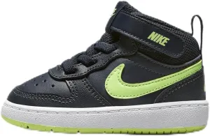 Nike Court Borough Mid 2 Baby/Toddler Shoes (CD7784-403, Dark Obsidian/White/Lime Blast) Size 7