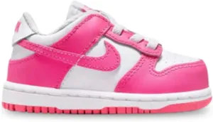 Nike Dunk Low Baby/Toddler Shoes (FB9107-102, White/Pink/Laser Fuchsia) Size 7
