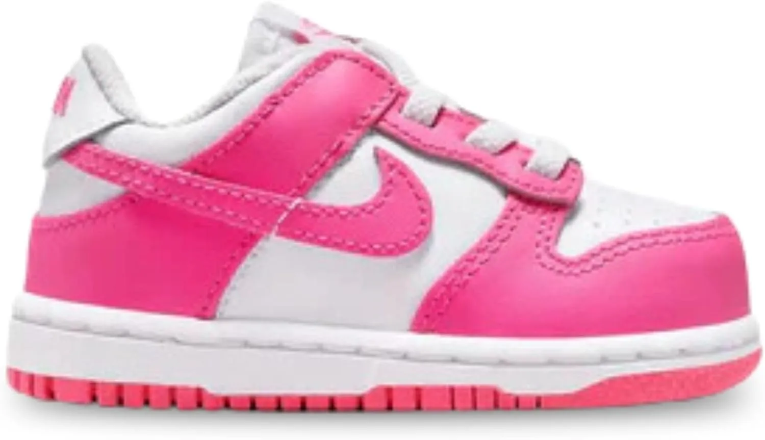 Nike Dunk Low Baby/Toddler Shoes (FB9107-102, White/Pink/Laser Fuchsia) Size 7