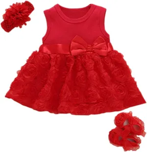 Niyage Baby Girls Clothes Dress Flowers Romper Sets Infant Tutu Bodysuit Party Outfits
