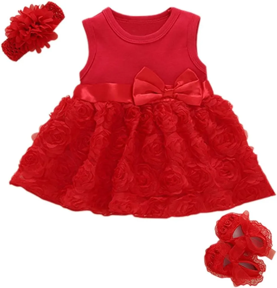 Niyage Baby Girls Clothes Dress Flowers Romper Sets Infant Tutu Bodysuit Party Outfits