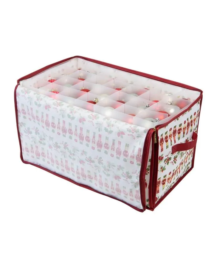 Nutcracker Print 112 Count Stackable Ornament Storage Box