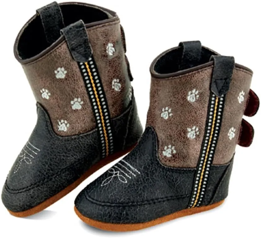 Old West Unisex-Baby Poppets Leather Boots with Velcro Closure