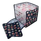 Ornament Print 64 Count Stackable Ornament Storage Box