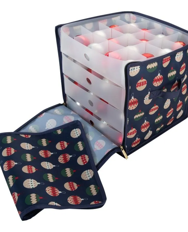 Ornament Print 64 Count Stackable Ornament Storage Box