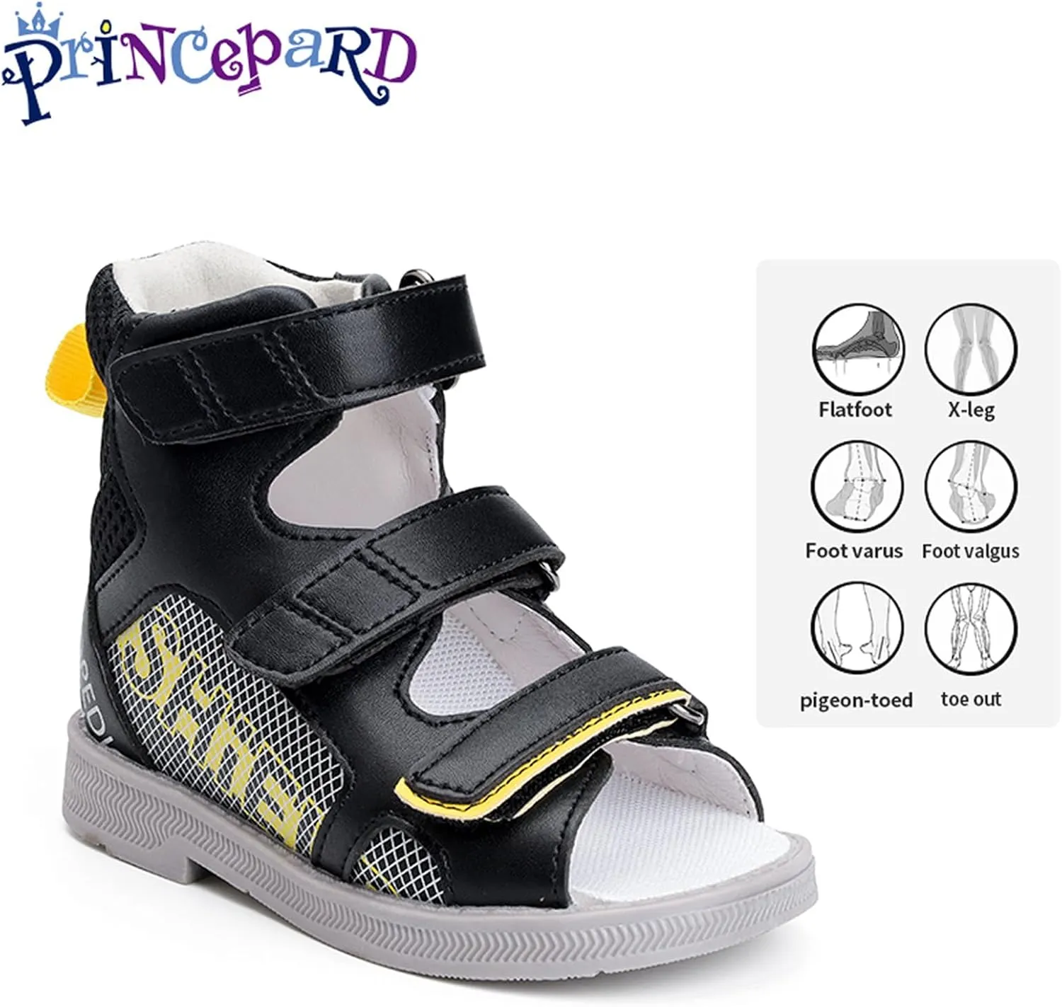 Orthopedic Corrective Sandals for Kids and Toddlers,High-top AFO Shoes with Arch and Ankle Support,Non-slip Soles