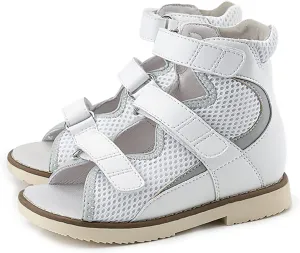 Orthopedic Shoes for Toddlers and Kids, Corrective Summer High Top White Sandals for Children with Arch and Ankle Support