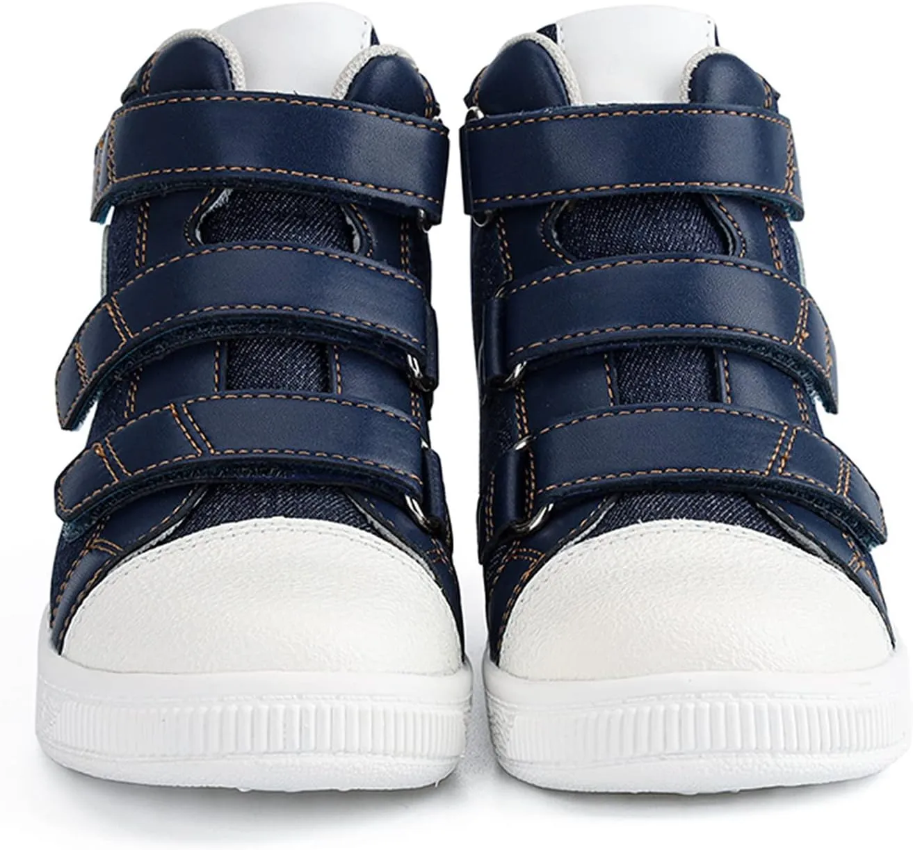 Orthopedic Shoes for Toddlers and Kids,Denim Casual High Top Boots with Arch and Ankle Support,Non-Slip Soles,Correct Children' Flat Feet and Foot Valgus/varus