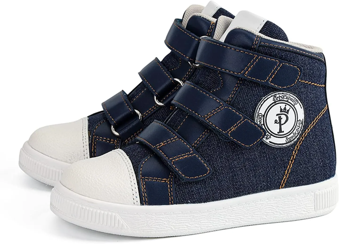 Orthopedic Shoes for Toddlers and Kids,Denim Casual High Top Boots with Arch and Ankle Support,Non-Slip Soles,Correct Children' Flat Feet and Foot Valgus/varus
