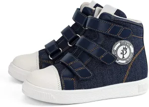 Orthopedic Shoes for Toddlers and Kids,Denim Casual High Top Boots with Arch and Ankle Support,Non-Slip Soles,Correct Children' Flat Feet and Foot Valgus/varus