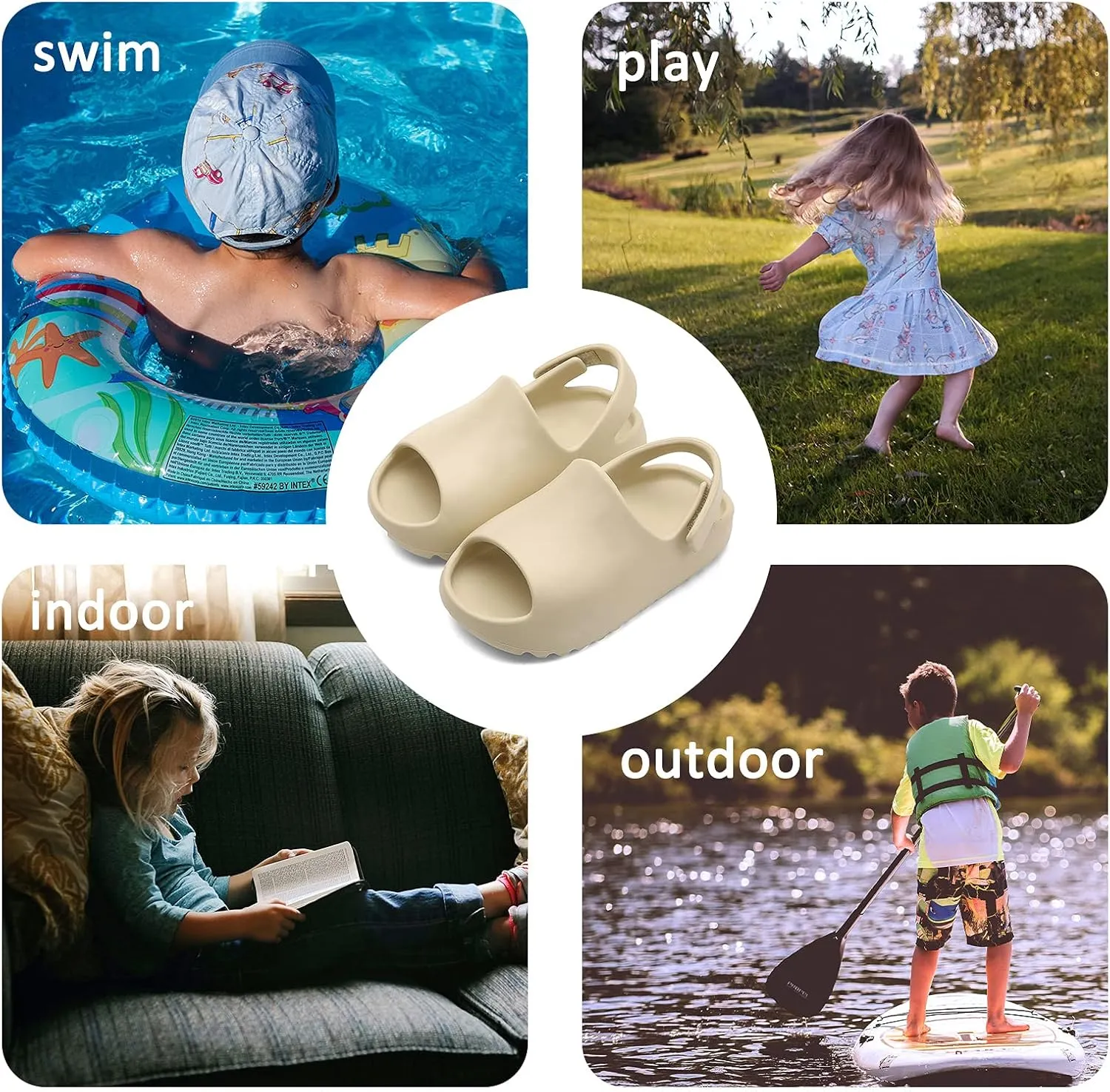Panegy Baby Slippers Sandals Shower Quick Drying Cloud Slippers Platform Shoes