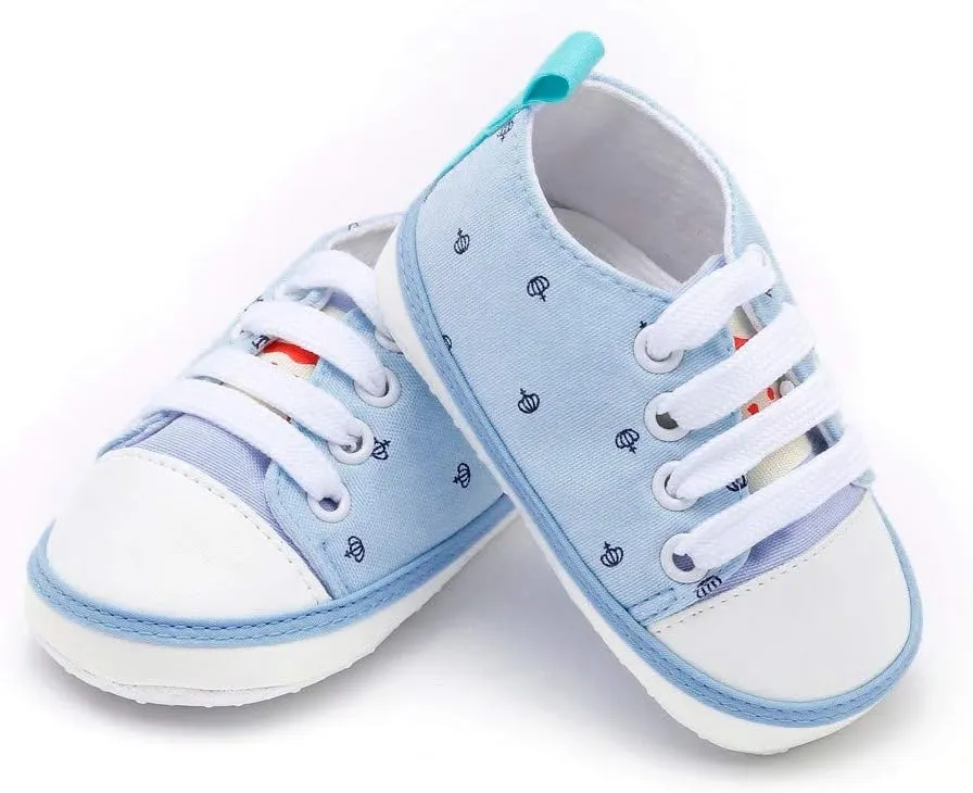 POLG Unisex Baby Boys Girls High Top Sneaker Soft Anti-Slip Sole Newborn Infant First Walkers Canvas Denim Shoes