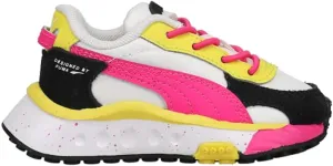 Puma - Infants Wild Rider Rollin' Ac Shoes, Size: 7 M US Toddler, Color: Puma White/Pink Glo/Blazing Yellow