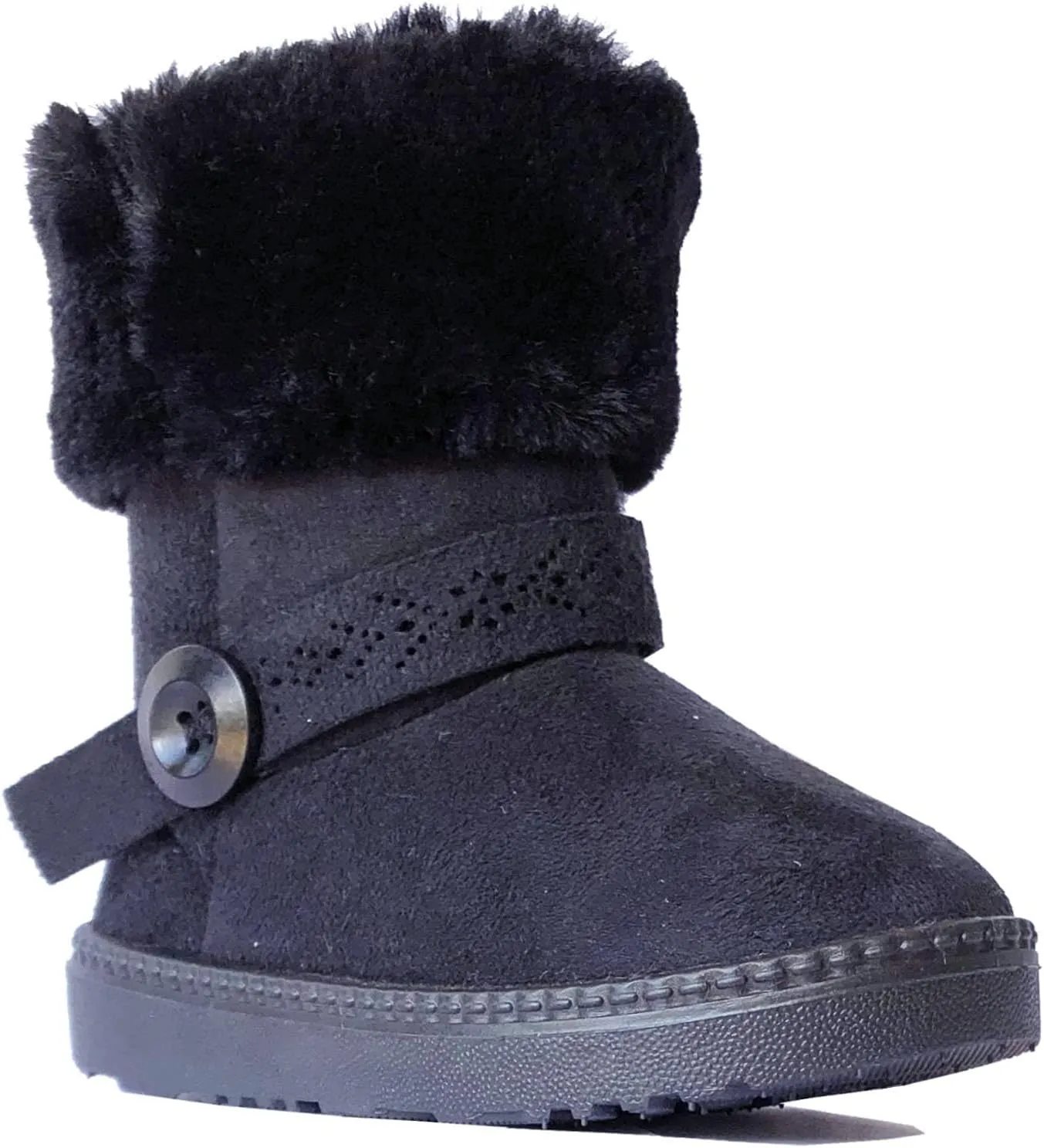 REDVOLUTION Kids Boots Toddler Girls Cute Butterfly Bow | PomPom PU leather Boot (Toddler/Small Kid)