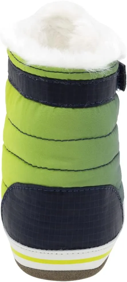 Robeez Baby Girls and Boys First Kicks Slip Resistant Boots and High-Top Shoes for Infant and Toddler, 0-24 Months