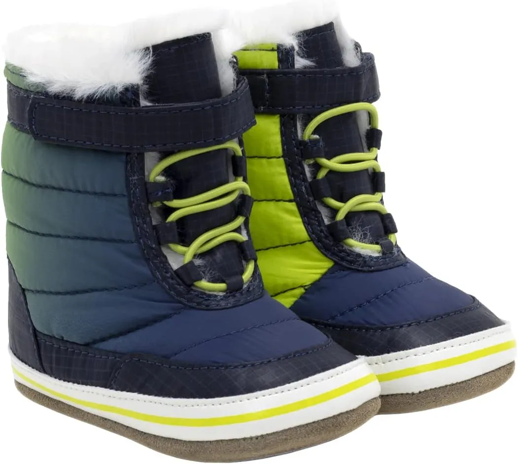 Robeez Baby Girls and Boys First Kicks Slip Resistant Boots and High-Top Shoes for Infant and Toddler, 0-24 Months
