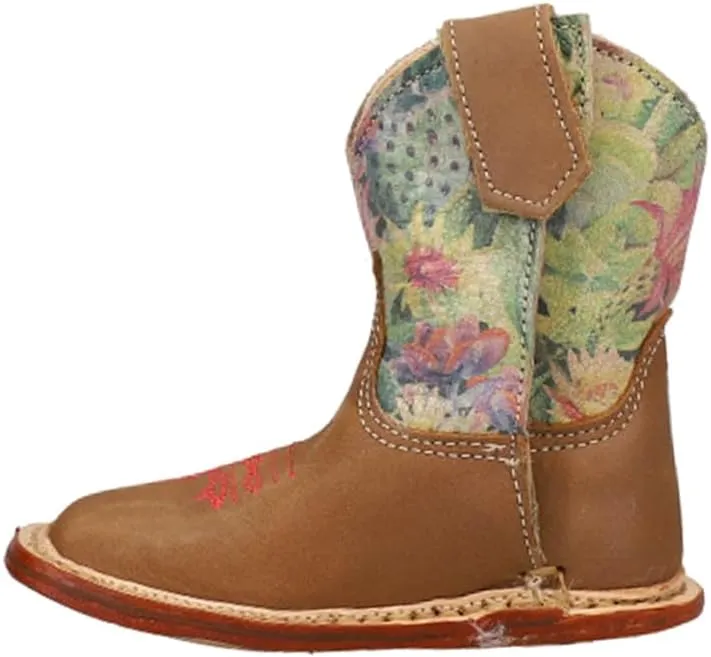 ROPER Infant Girls Cowbaby Prickly Floral Square Toe Casual Boots Ankle - Brown