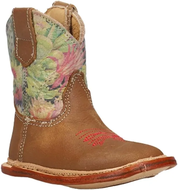 ROPER Infant Girls Cowbaby Prickly Floral Square Toe Casual Boots Ankle - Brown