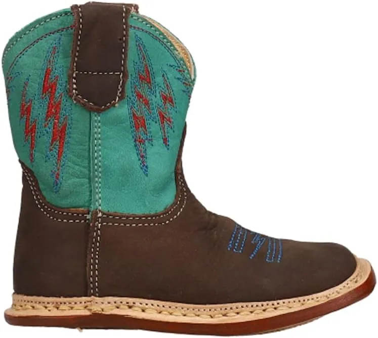 Roper Kids Infant Boys Cowbaby Embroidery Square Toe Casual Boots Ankle - Blue, Brown - Size 2 M