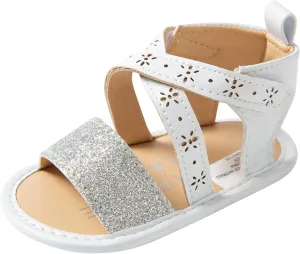Sandals Fine Baby Rubber Shoes Girls Sole Non-Slip Flat Flash Soft Walking Baby Shoes Size 3 Toddler Girl Sandals