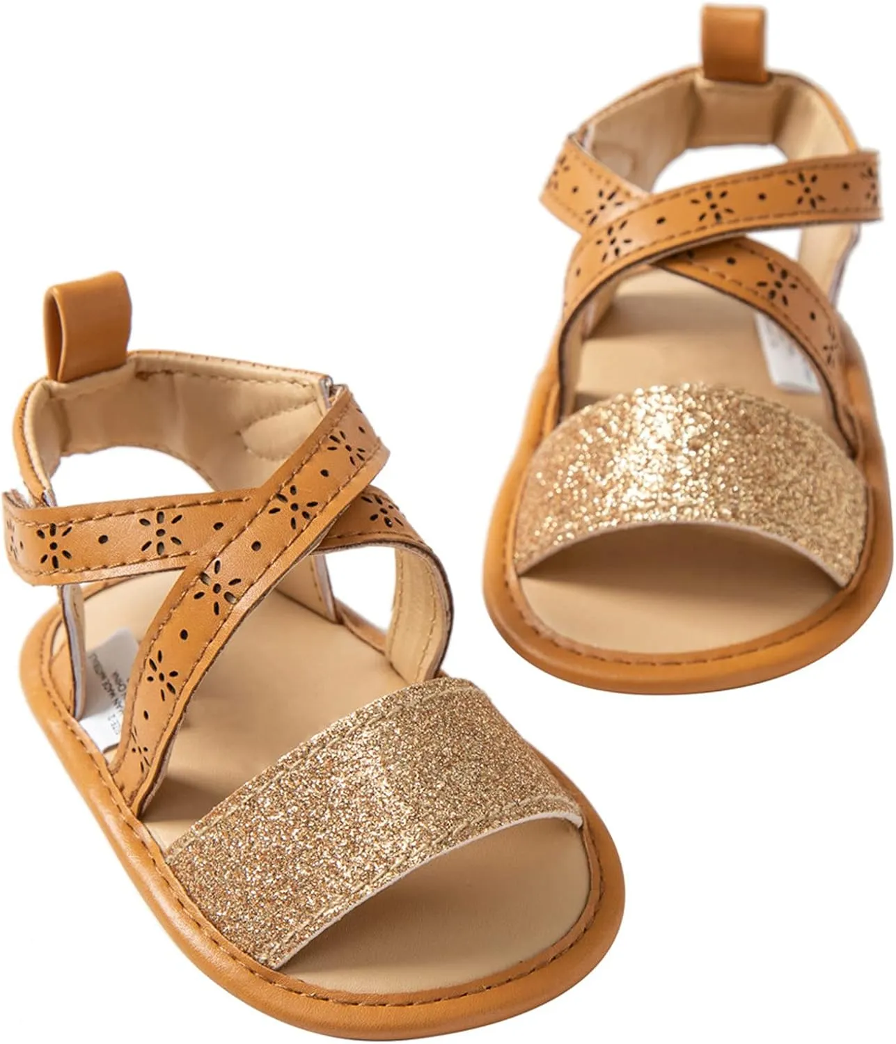 Sandals Fine Baby Rubber Shoes Girls Sole Non-Slip Flat Flash Soft Walking Baby Shoes Size 3 Toddler Girl Sandals