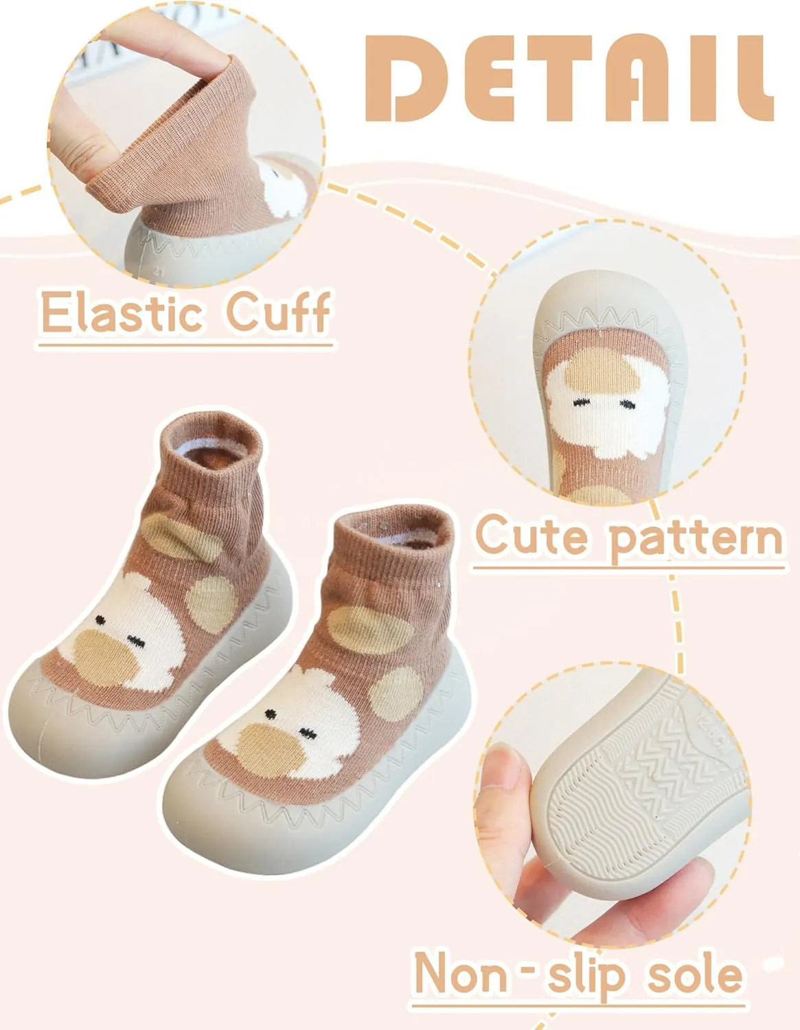SEAUR - Baby Floor Sock Shoes Toddller Boy Girl Winter First Walking Shoes Newborn Cotton Warm Slippers Non Slip Indoor Sock