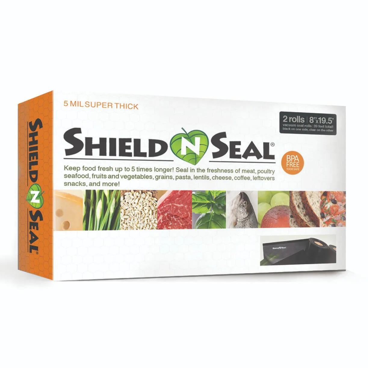 Shield N Seal Heat Sealer Rolls | 2-Pack, 8" x 19.5'