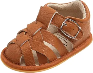 Soft Rubber Girls Flat Sandals Walking Shoes Baby Boys Non-Slip Sole Summer Baby Shoes Stand Alone Slides for Kids