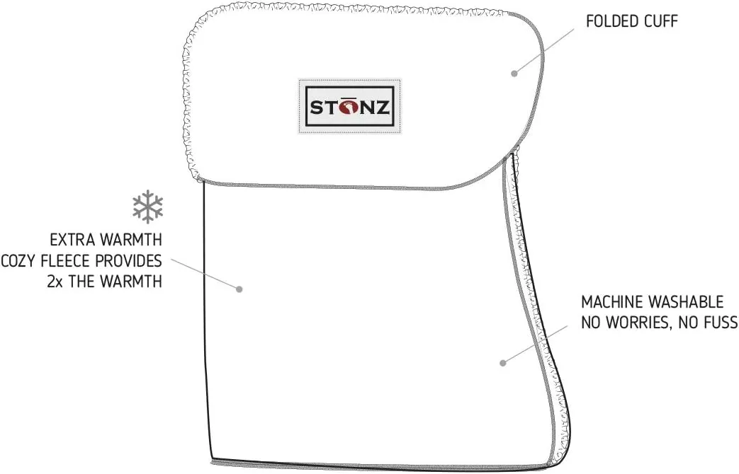 Stonz Bootie Liners Insert - Cold Weather Fleece Shoe Inserts- Cozy, Lightweight Inserts With Extra-Protection