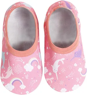 The Socks Floor Boys Non-Slip Socks Cartoon Baby Prints Shoes Kids Girls Barefoot Dress Shoes for (Pink, 15-18Months)