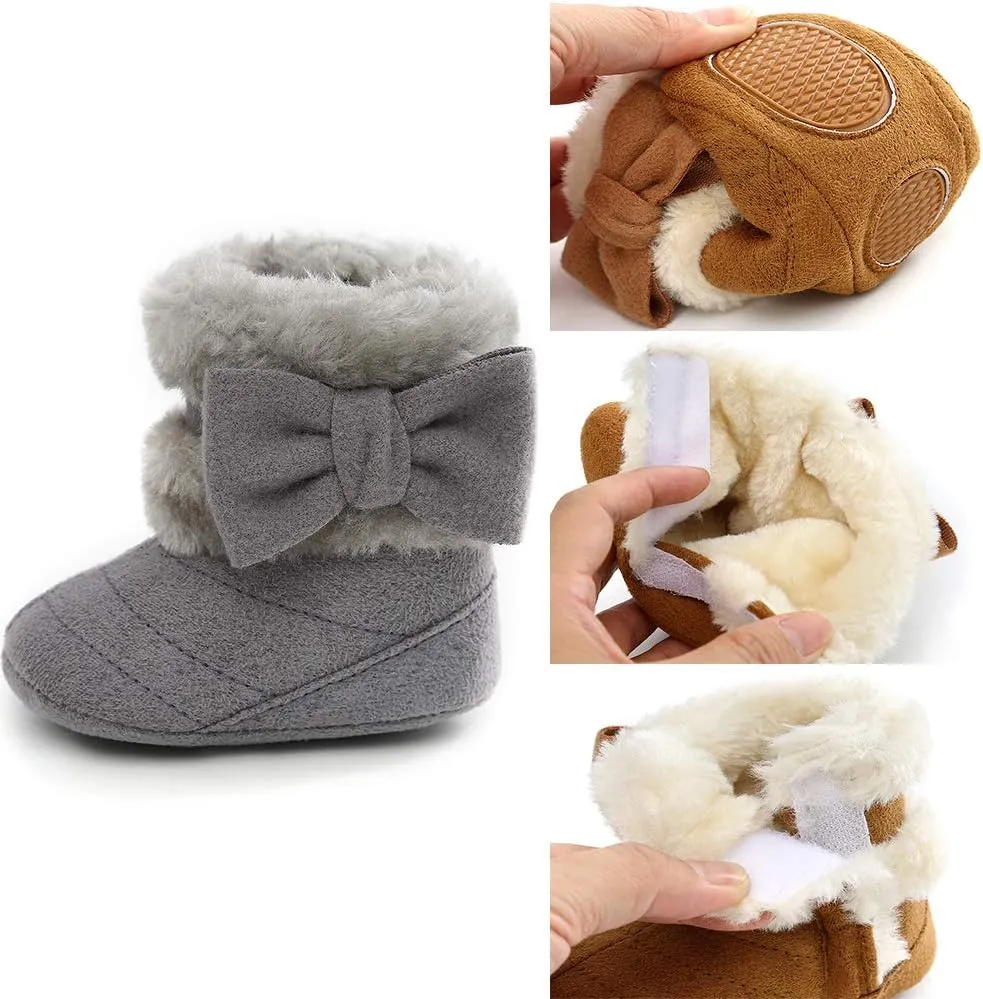 Timatego Baby Girl Cowboy Tassel Boots Side Zipper Non Slip Stay On Booties Infant Toddler First Walker Warm Winter Crib Shoes 3-18 Months