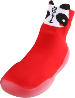 Toddler Baby Boys Girls Solid Warm Knit Soft Sole Rubber Shoes Socks Slipper Slippers for Men Non Slip (Red, 20)