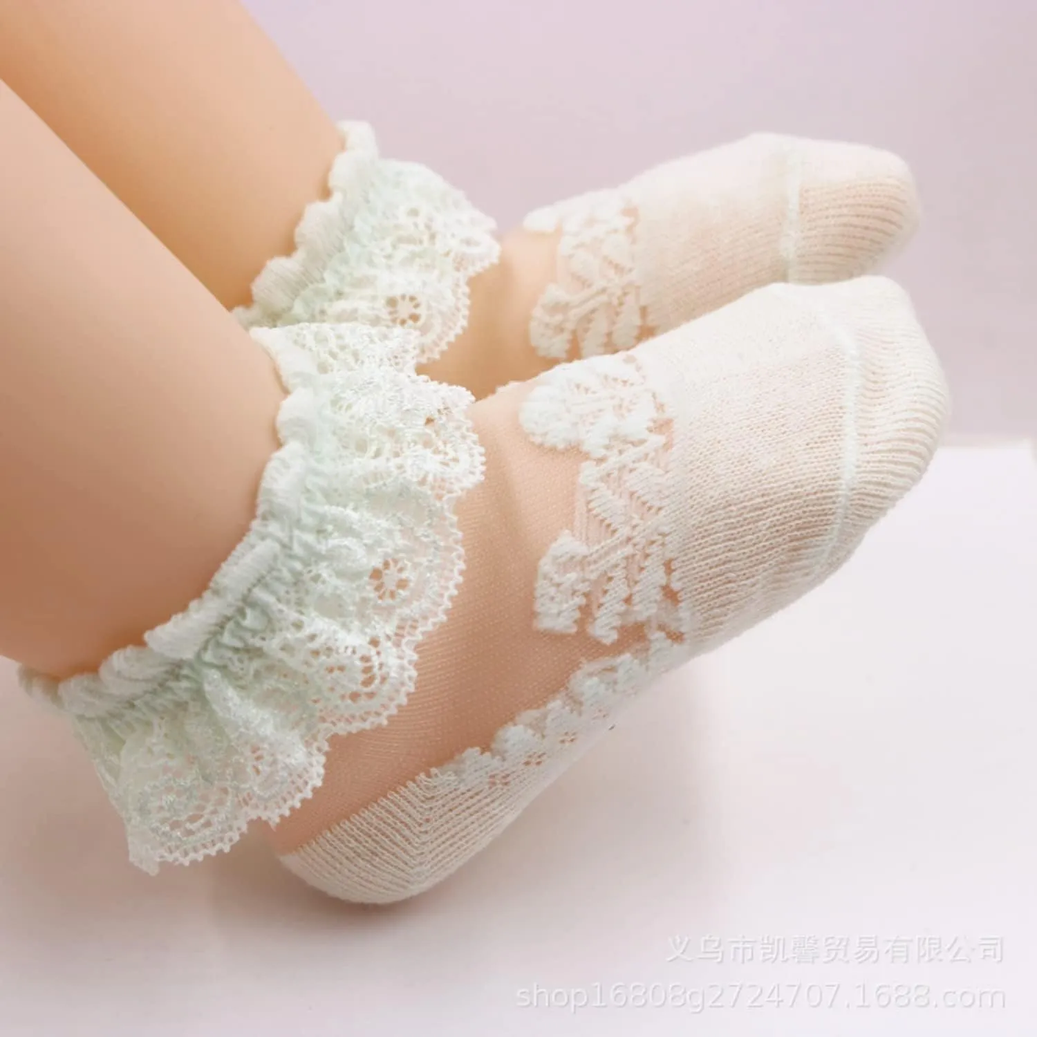 Toddler Girl Ruffle Socks Baby Double Lace Socks Turn Cuff Shimmering Big Ruffle Rainbow Socks for Infant Kids 5 Pairs