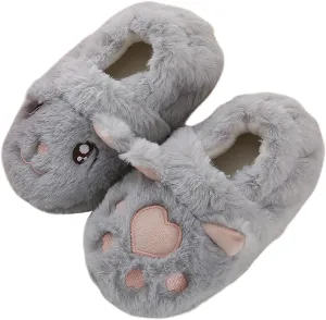 Toddler Girls Slippers Cartoon Plush Warm Shoes