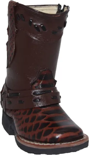 Toddler Infant Cowboy Boot Snake Print Leather Western Boot