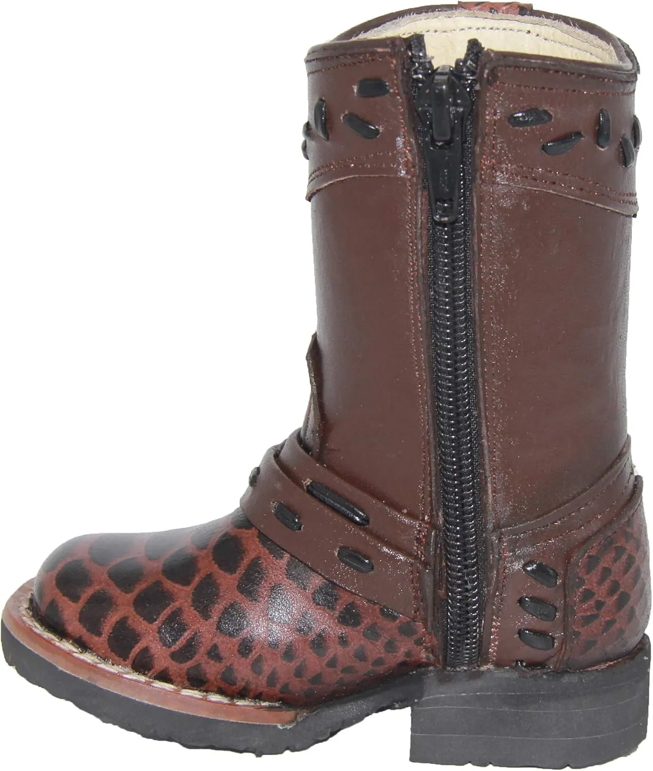 Toddler Infant Cowboy Boot Snake Print Leather Western Boot