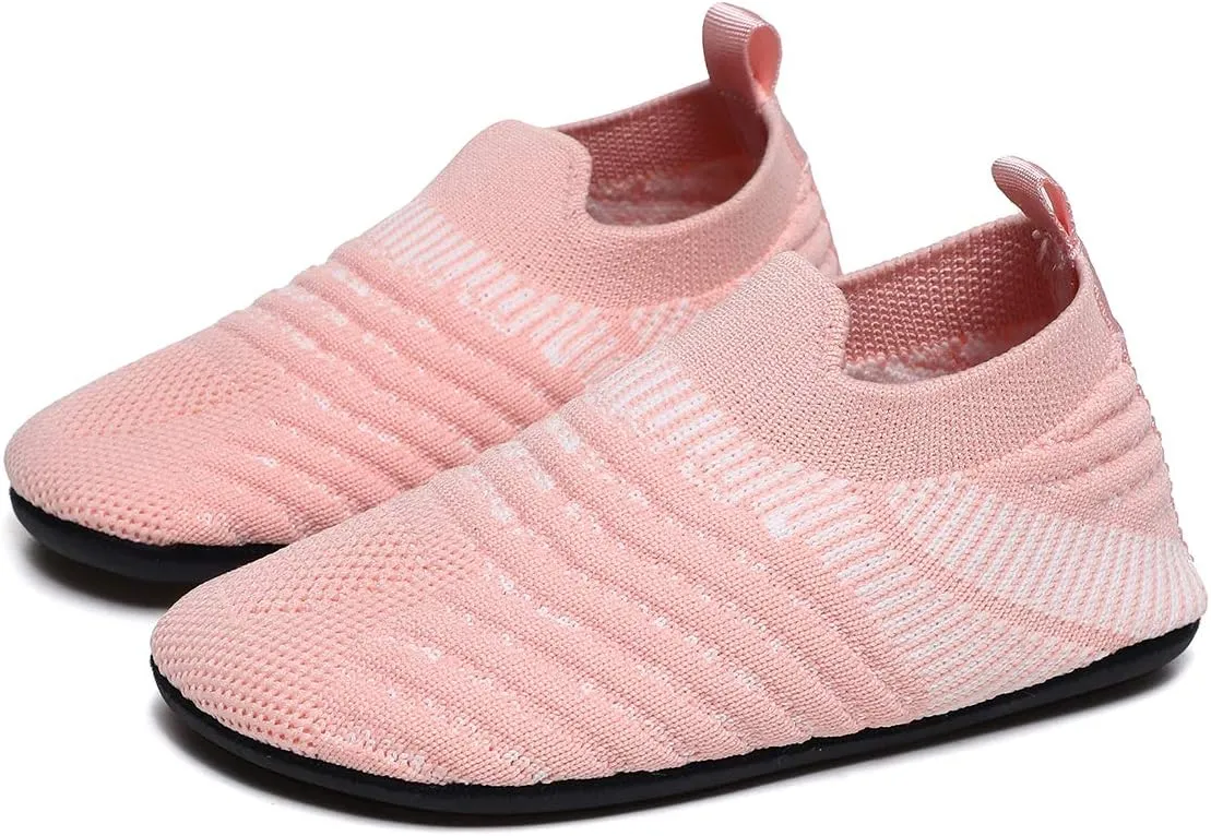 Toddler Kids Indoor House Slippers with Non-Slip Rubber Sole Lightweight First Walkers House Home Shoes for Boys Girls