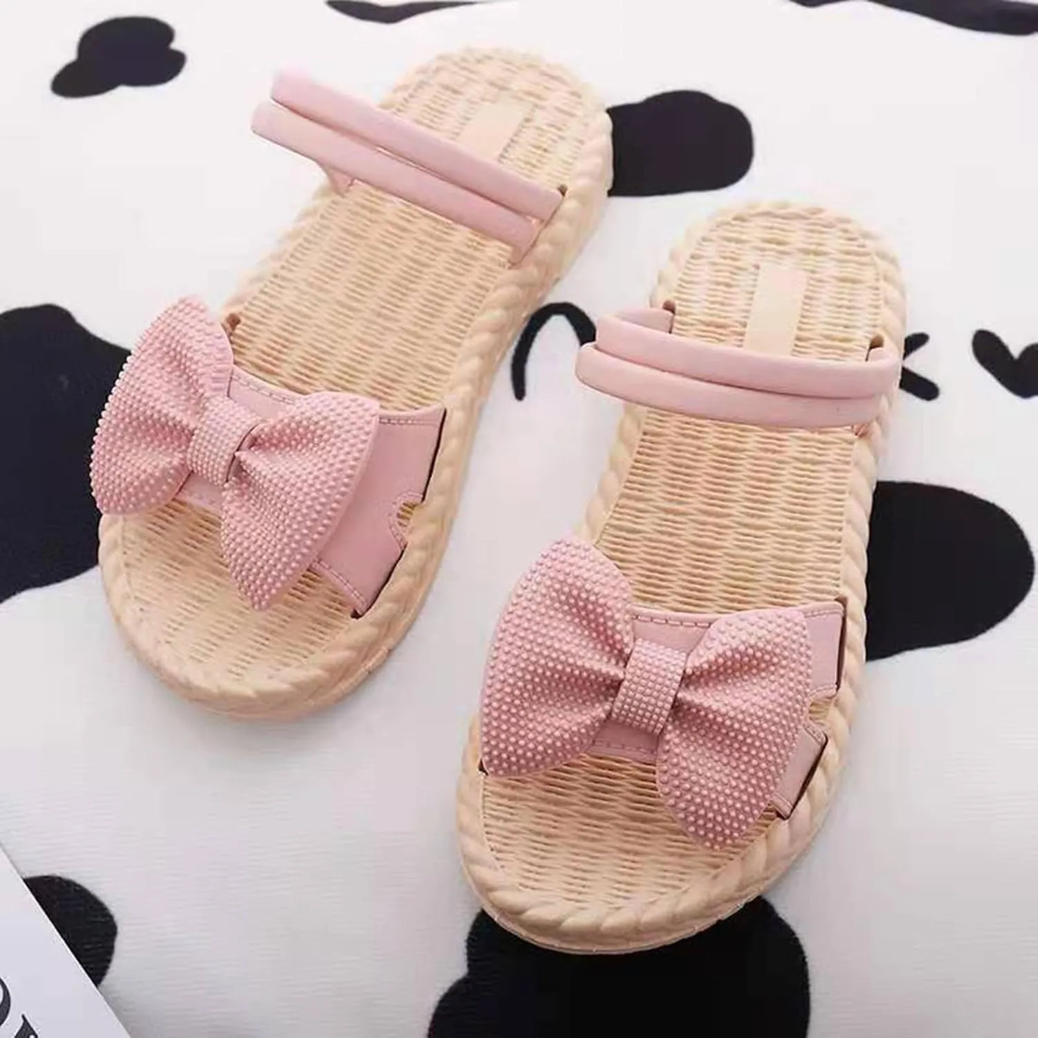 Toddler Kids Infant Girls Soild Bowknot Princress Shoes Soft Sole Non Slip First Walkers Prewalker Soccer Slide Sandals
